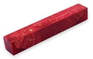 Stabilised Maple Burr/Burl Hybrid Pen Blank - Red - UK Pen Blanks