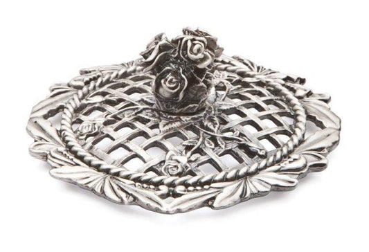 Rose Topped - Perforated Decorative Pewter Lid (Potpourri)